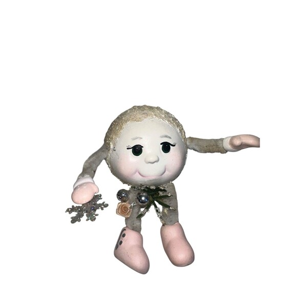 Vintage Snowball Shelf Sitter Figurine Noggins Anthropomorphic Christmas - Picture 7 of 13